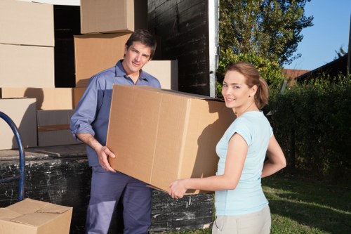 Local moving truck helping with furniture transport in Uxbridge